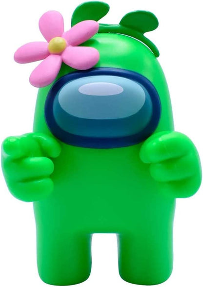 Just Toys LLC Among Us Action Figures Series 2 Green Action Figure w/Crown and Pink Flower