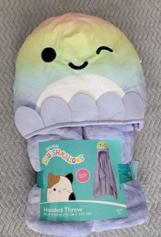 Squishmallows Elodie Octopus Kids' Hooded Blanket Purple