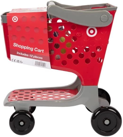 Kids Target Shopping Cart with Milk Fruit Pasta Snacks
