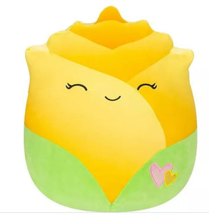 Squishmallows Rare 16 inch Rhoda Flower with Hearts, Super Soft Pillow Toy Flower Yellow Rose