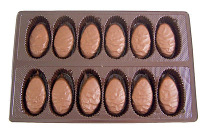 Lerro Milk Chocolate Easter Eggs 4 Flavor Combo Pack, includes Butter Cream, Peanut Butter, Crunchy Peanut Butter and Coconut Cream, 1 box of 12 per flavor, 4 boxes in total, 48 eggs