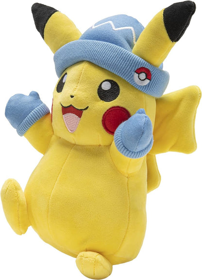 Pokemon Holiday Plush Pikachu Mittens - 8"