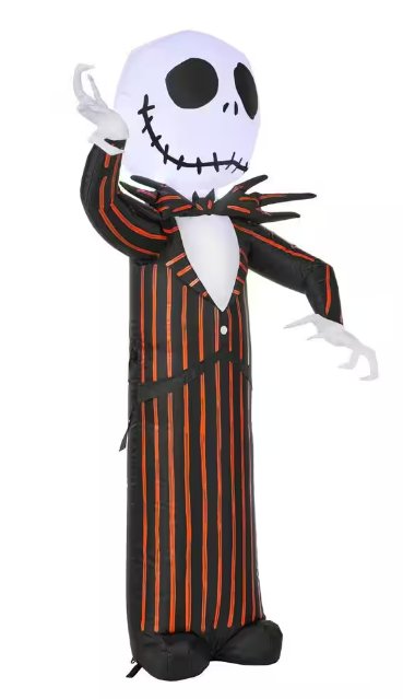 3.5 ft. LED Jack Skellington with Orange Suit Halloween Inflatable