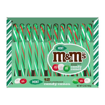 M&Ms Candy Canes Chocolate Mint Flavor 12 Count 5.3 oz boxes (PACK OF 4)