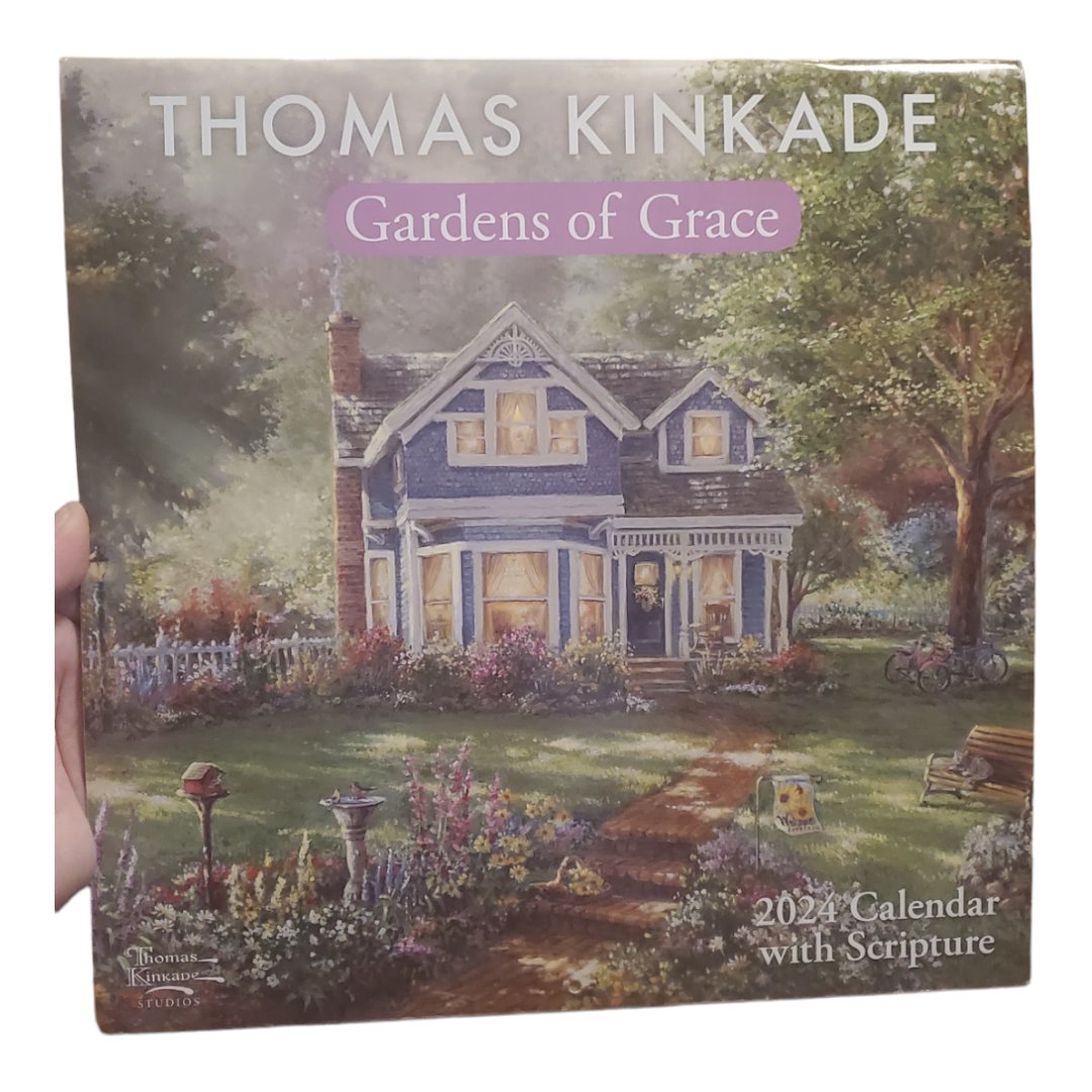 Thomas Kinkade Gardens of Grace with Scripture 2024 Wall Calendar