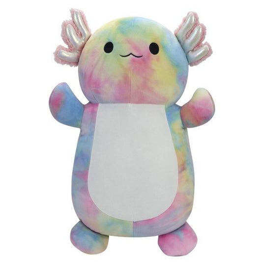 Squishmallows Official Kellytoy Squishy Soft Plush Toy Animal (18 Hugmees, Tinley the Rainbow Tie-Dye Axolotl)