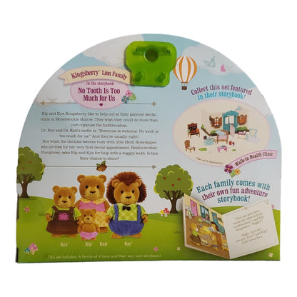 Lil Woodzeez Famileez Kingsberry Lion Family from Honeysuckle Hollow, Includes Storybook