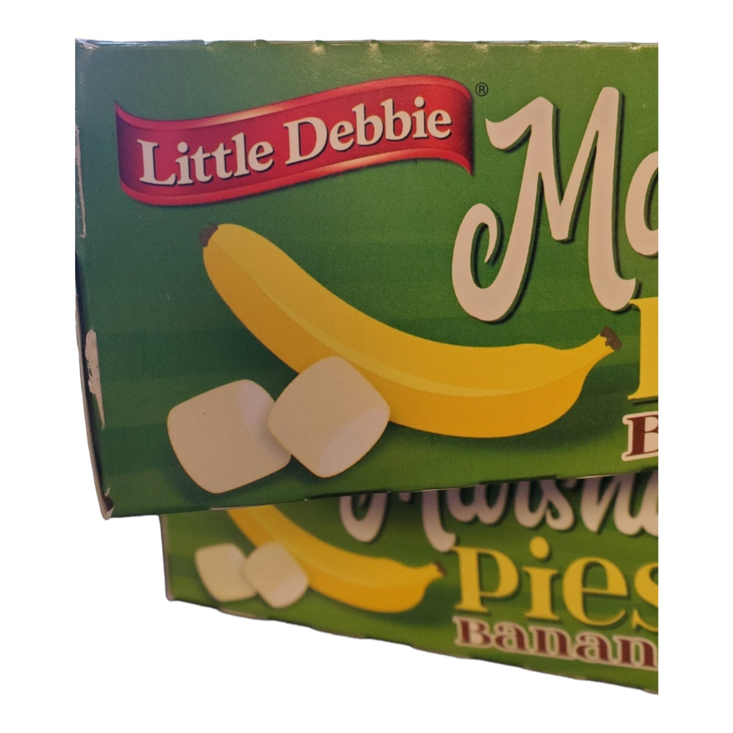 Little Debbie Banana Marshmallow Pies, 2 boxes 12.10 oz each, 8 sandwhich cookies each, 16 pies total