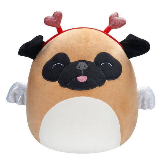 Squishmallows Official Kellytoy 16 Inch Soft Plush Squishy Valentines (Pam The Pug)