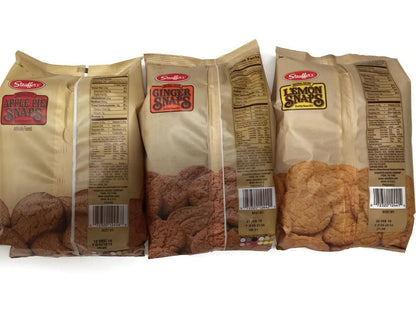 Stauffer's Snap Cookie Combo | Apple Pie Snaps, Ginger Snaps, Lemon Snaps - 3 bags of cookies