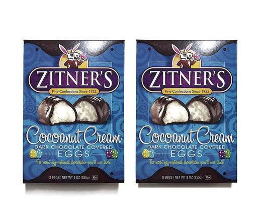 Zitners Cocoanut Cream Dark Chocolate Covered Eggs - 2 pack 8 eggs per pack, 16 eggs total