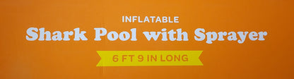 Inflatable Shark Pool with Fin Water Sprayer for Summer Time Fun at Home_8008