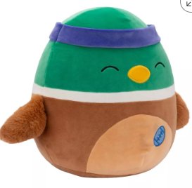 Squishmallows 12" Avery Mallard Duck with Sweatband and Rugby Ball Medium Plush