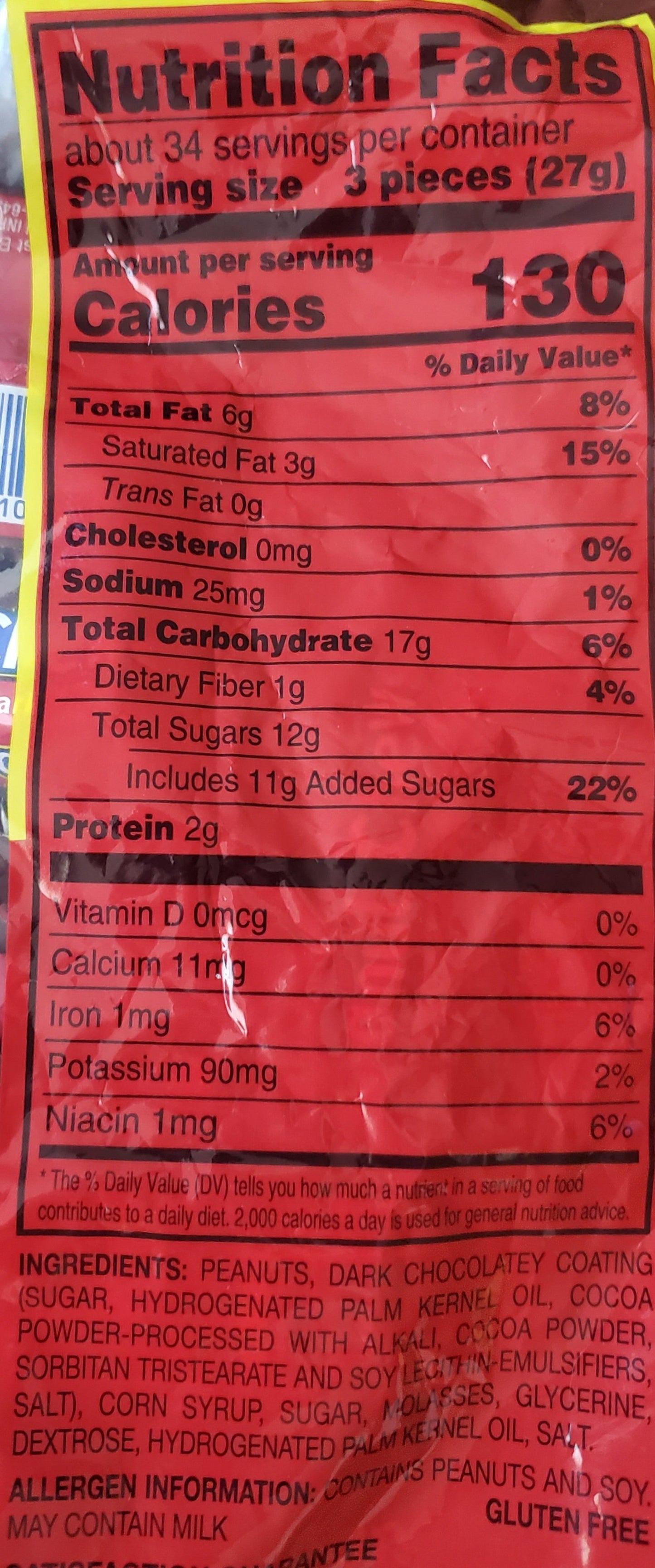 Goldenberg's Peanut Chews, 2 lb Bag, Individually Wrapped Snackable Original Dark, Gluten Free