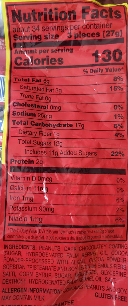 Goldenberg's Peanut Chews, 2 lb Bag, Individually Wrapped Snackable Original Dark, Gluten Free