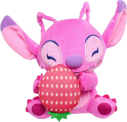 STITCH Disney Small 7-inch Plush Stuffed Animal, Angel with Strawberry, Officially Licensed Kids Toys for Ages 2 Up by Just Play