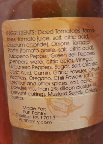 Putt Pantry Salsa Variety 3 Pack Bundle - Includes Ghost Pepper Salsa, Black Bean and Corn Salsa and Peach Salsa, 16 oz jar of each flavor