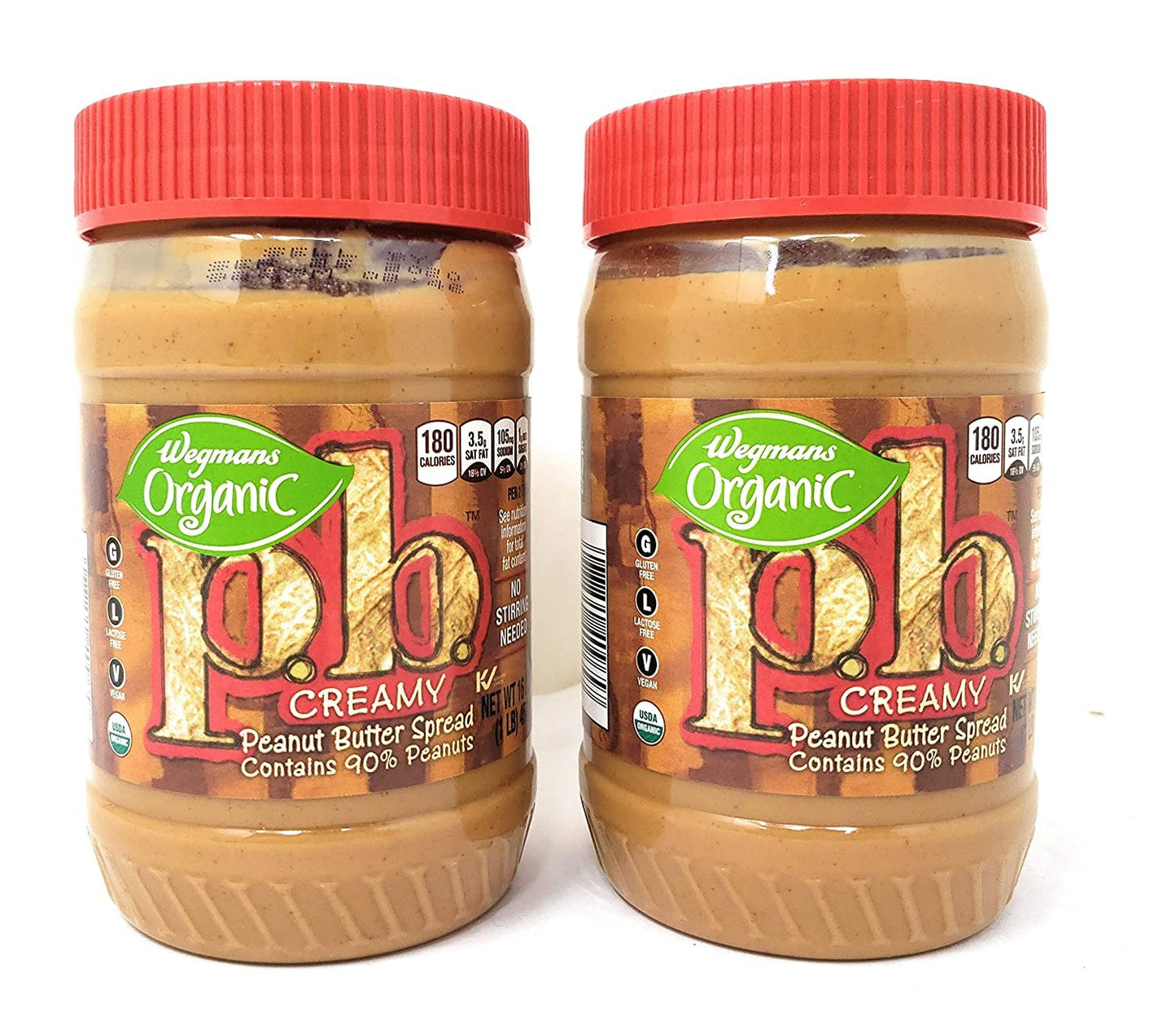Wegmans Organic Crunchy Peanut Butter Spread (2 Pack, Total of 32fl.oz)