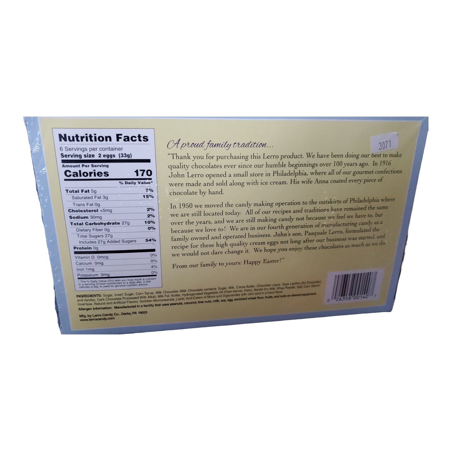 Lerro Milk Chocolate Easter Eggs 4 Flavor Combo Pack, includes Butter Cream, Peanut Butter, Crunchy Peanut Butter and Coconut Cream, 1 box of 12 per flavor, 4 boxes in total, 48 eggs
