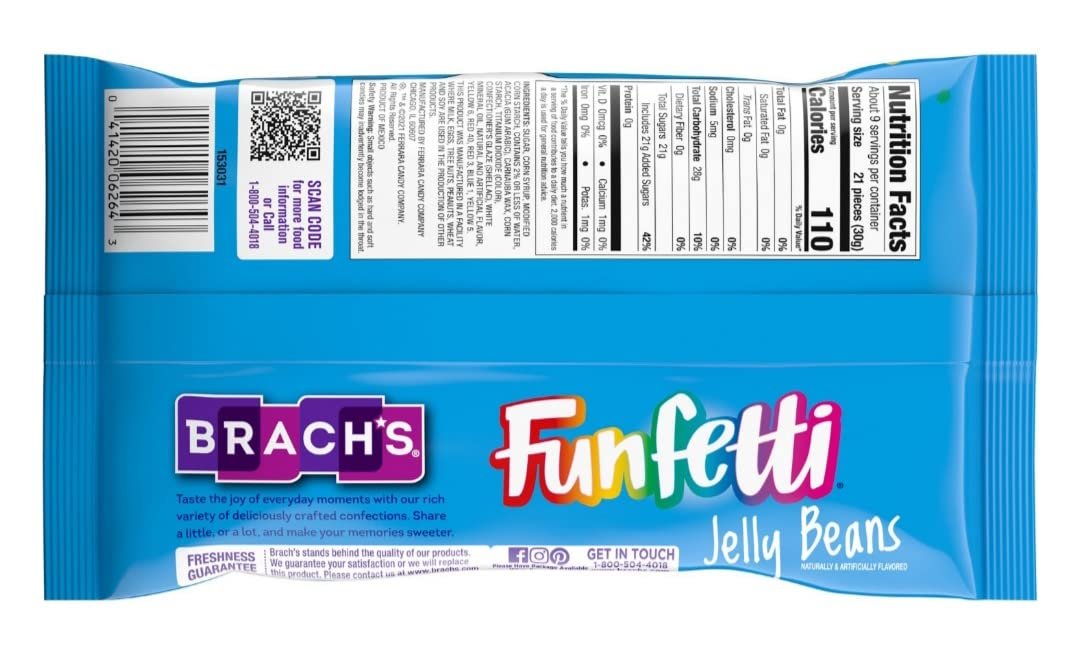 Brachs Funfetti Jelly Beans Easter Candy - 10 oz Per Bag - Bulk Limited Edition Colorful Funfetti Jellybeans Easter Candy - Choose a 3 Pack or 4 Pack (3 Pack)