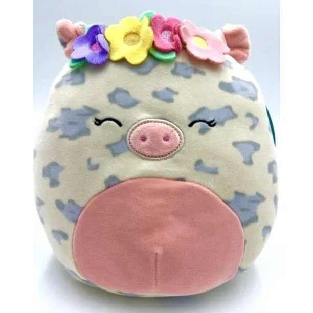 Squishmallows Rare 8 Inch Rosie The Pig with Flower Crown Headband Plush Easter Edition