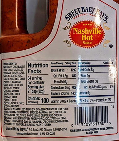 Sweet Baby Ray's Gourmet Nashville Hot Sauce, 64 Oz.