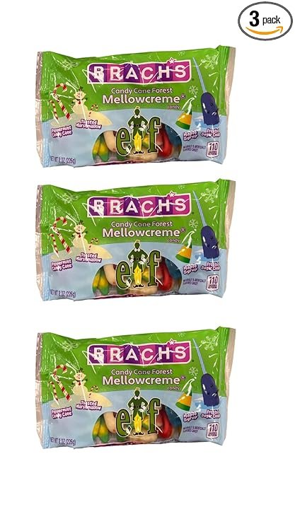 Brach's Candy Cane Forest Mellowcreme Elf, 8 oz (Pack of 3)