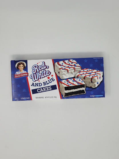 Little Debbie Red White and Blue Bundle, Chocolate cake, Vanilla Cake and Brownie, 1 box of Each