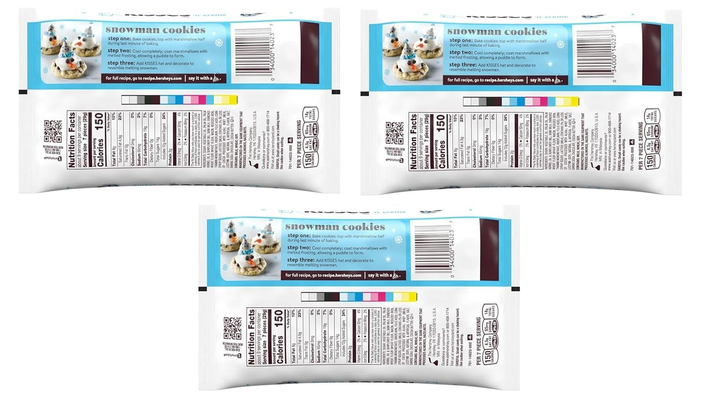 Hershey's Kisses Snowman Cookies 'n' Crème Christmas Candy, 27oz Total , Holiday Treat