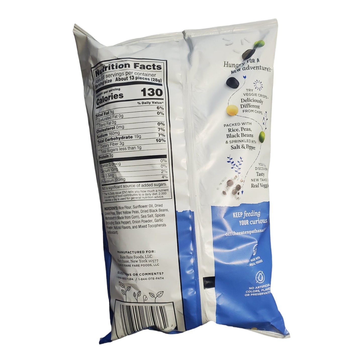 Off The Eaten Path 4 Flavor Sampler Veggie Crisps Variety Pack Gluten Free and made with real veggies, Jalepeno, Sea Salt and Pepper, Chickpeas and Black Beans, Rice, Peas and Black Beans, 6.25 Ounce Bags (Pack of 4)