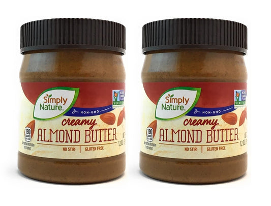 Simply Nature Creamy Almond Butter, 12 oz (Pack of 2)