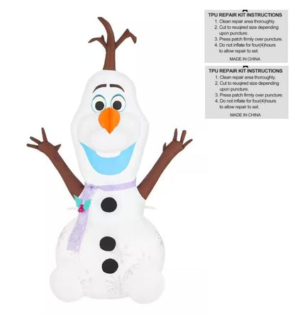 Disney Frozen Olaf with Scarf 4 ft Airblown Inflatable with 2 repair patches