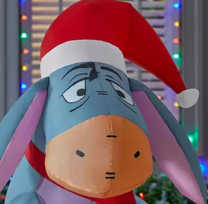 Eeyore With Santa Hat Holiday Christmas Airblown Inflatable, 3.5 Feet Tall, includes 2 repair patches