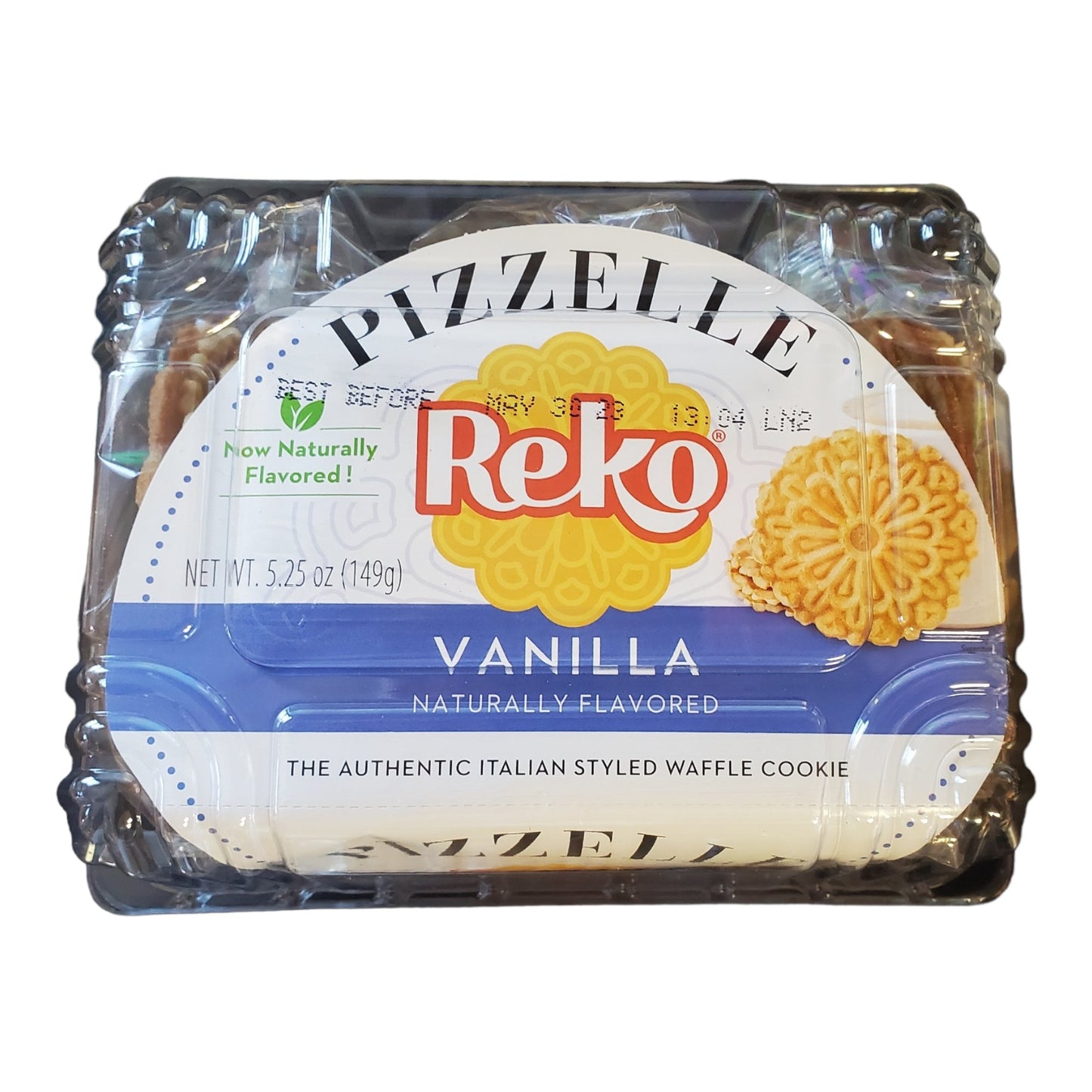 Reko Pizzelle Authentic Italian Style Waffle Cookies Anise and Vanilla, 2 pack. 1 5.25 oz pack of Anise cookies, 1 5.25 oz pack of Vanilla cookies