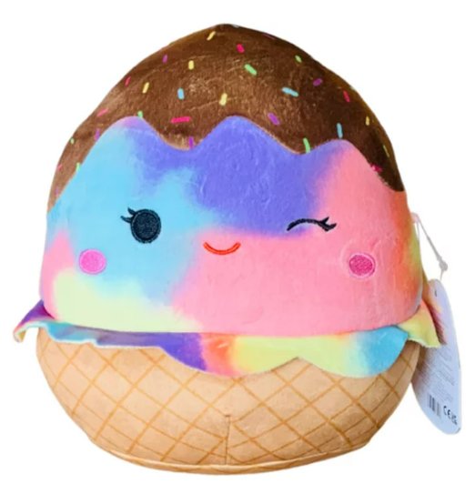 Squishmallows 8 Inch Glady The Tie Dye Ice cream Winking With Sprinkles