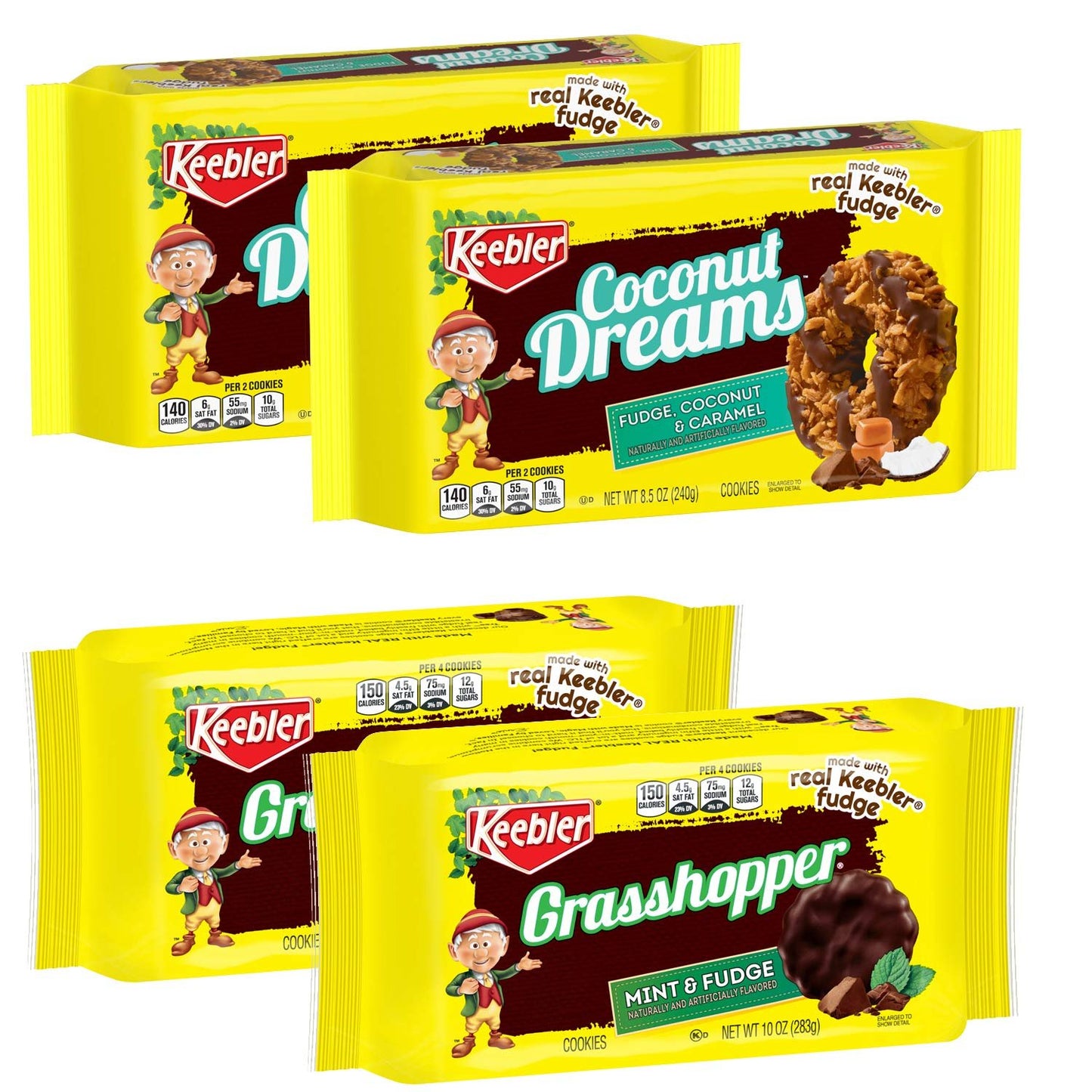 Keebler Coconut Dream and Grasshopper Cookies - 4 packages