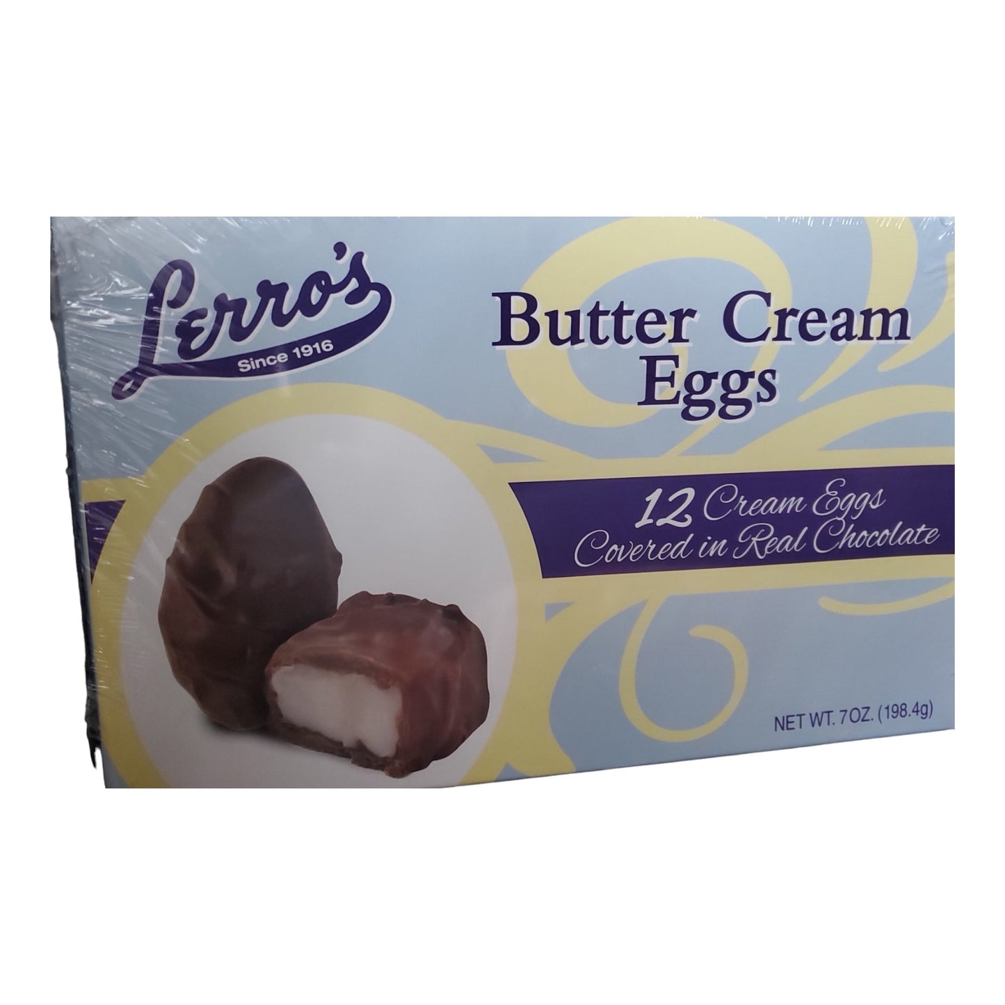 Lerro Milk Chocolate Easter Eggs 4 Flavor Combo Pack, includes Butter Cream, Peanut Butter, Crunchy Peanut Butter and Coconut Cream, 1 box of 12 per flavor, 4 boxes in total, 48 eggs
