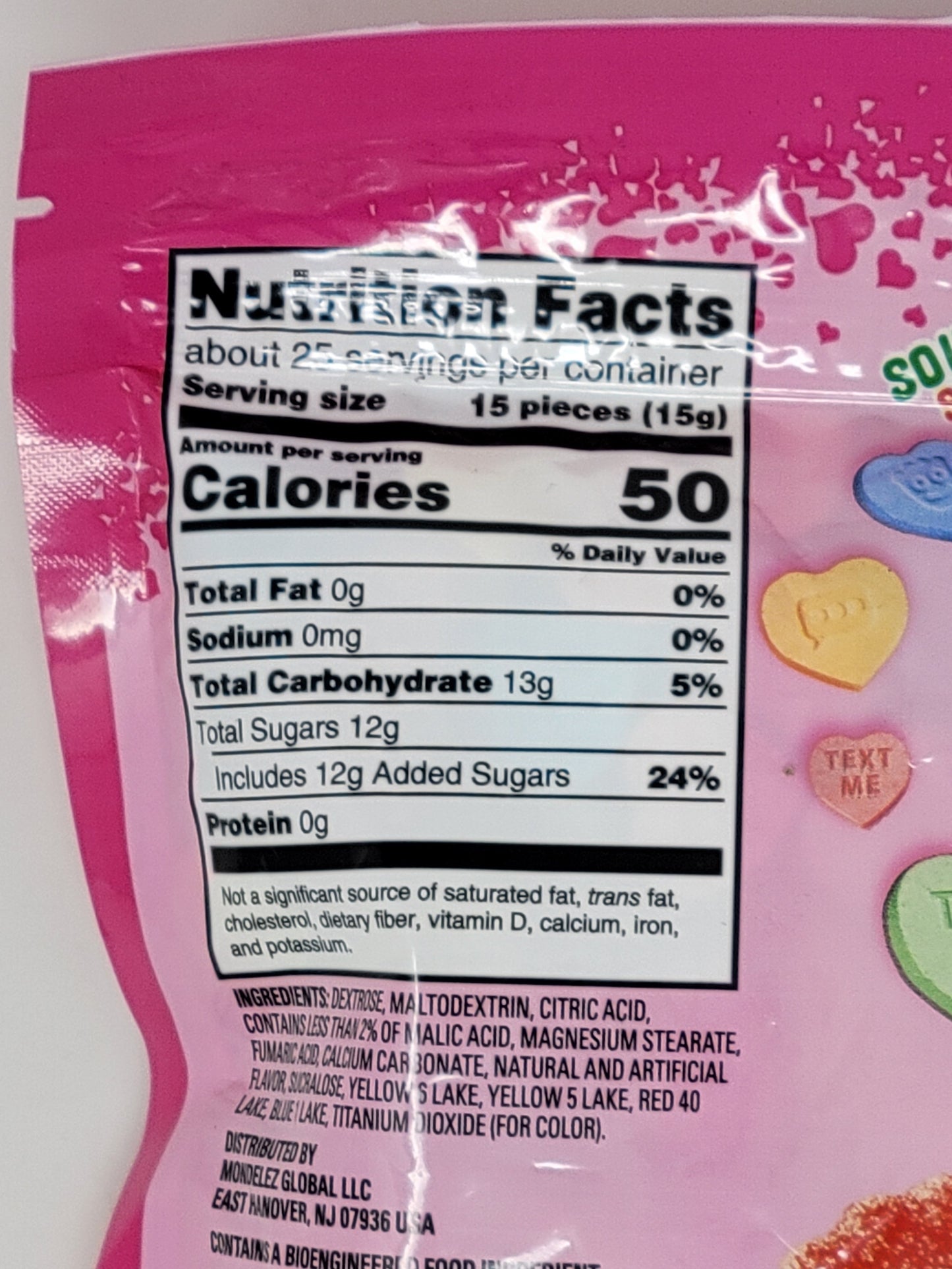 SOUR PATCH KIDS Message Hearts Valentine Candy Hearts, 2 Pack of 13.01 oz bags