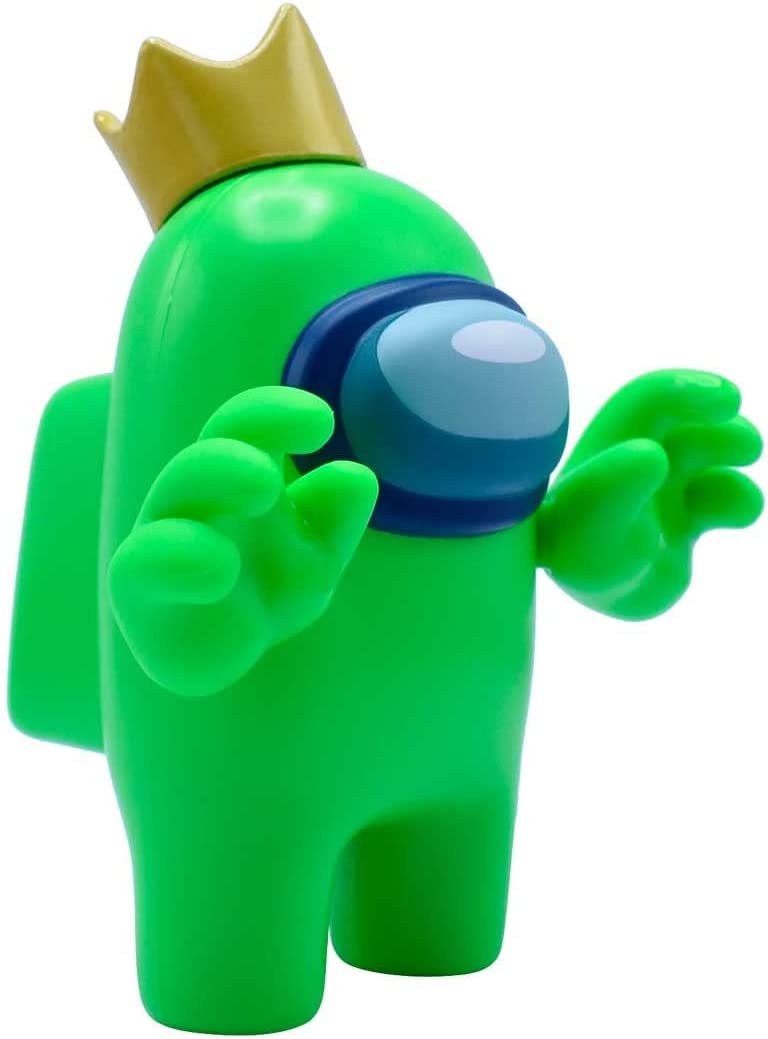 Just Toys LLC Among Us Action Figures Series 2 Green Action Figure w/Crown and Pink Flower