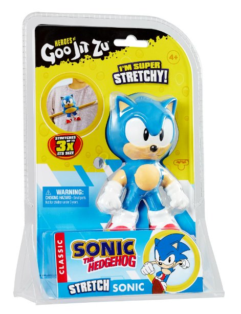 Heroes of Goo Jit Zu Classic Sonic the Hedgehog Hero - Stretch Sonic, 5 inch Tall, Boys, Ages 4+