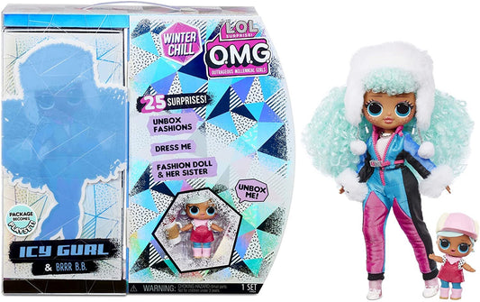 L.O.L. Surprise! O.M.G. Winter Chill ICY Gurl Fashion Doll & Brrr B.B. Doll with 25 Surprises (570240)
