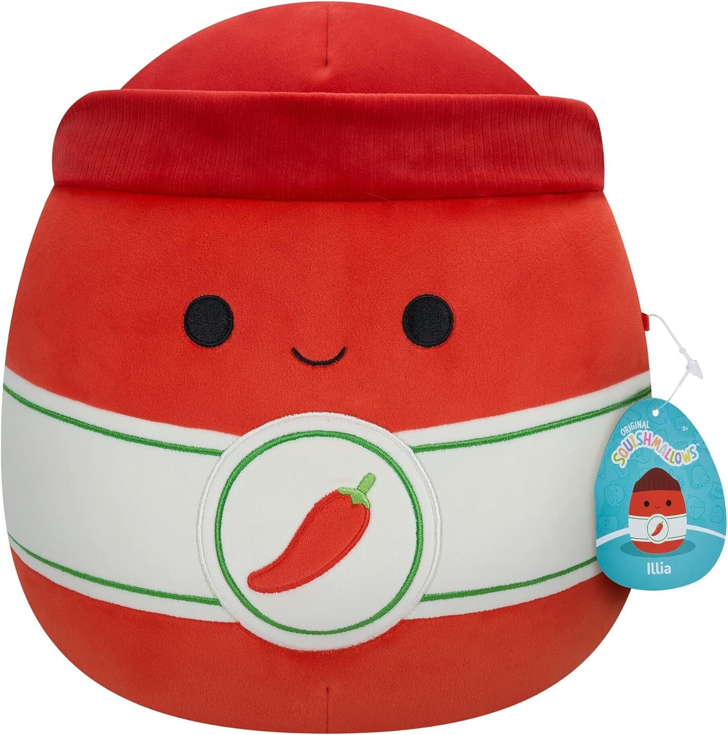 Squishmallows Official Kellytoys Plush 12 Inch Illia the Sriracha Hot Sauce Food Squad Ultimate Soft Stuffed Toy with Red Knit Cap