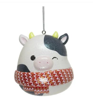 Squishmallows Connor Christmas Ornament, Black and White, 0.15 lbs