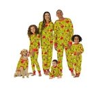 Dr. Seuss Grinch Matching Family Sleepwear Women's & Women's Plus Long Sleeve Top and Pants, 2-Piece Pajama Set