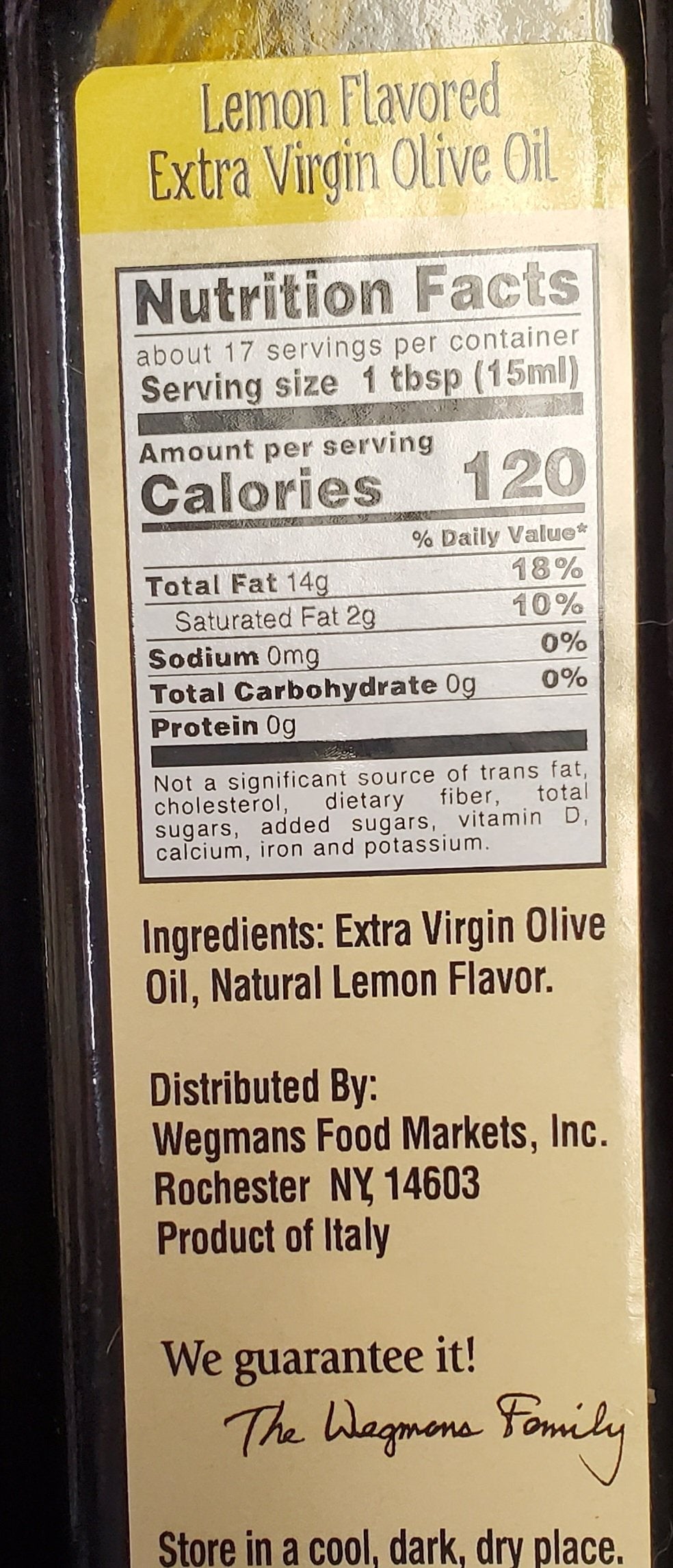 Wegmans Sicilian Lemon Flavored Virgin Olive Oil for Dressings, Fish, Pasta and Poultry, 2 pack, 8.4 fl oz each