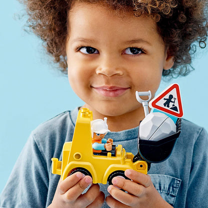 LEGO DUPLO Construction Bulldozer 10930 Mini Bulldozer Truck Set; Construction Toy for Kids Aged 2 and Up; Small Bulldozer Toy and Construction Worker Playset for Toddlers (10 Pieces)
