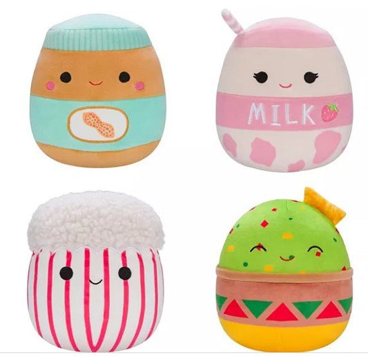 Original Squishmallows Arnel Popcorn, Amelie Milk, Antoine Peanut, and Gideon - 4 Pack Gift Set