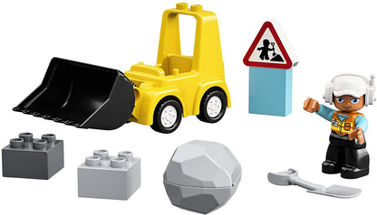 LEGO DUPLO Construction Bulldozer 10930 Mini Bulldozer Truck Set; Construction Toy for Kids Aged 2 and Up; Small Bulldozer Toy and Construction Worker Playset for Toddlers (10 Pieces)