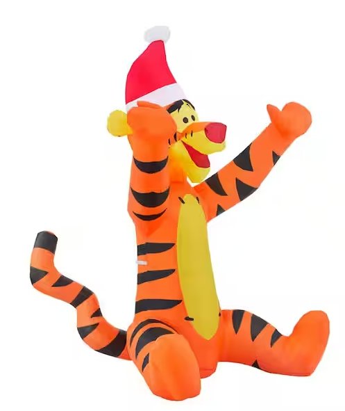 Disney 3.5 ft. Tigger in Santa Hat Holiday Airblown Inflatable with 2 repair patches