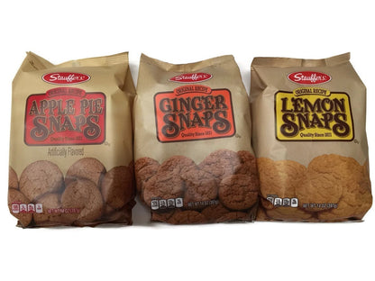 Stauffer's Snap Cookie Combo | Apple Pie Snaps, Ginger Snaps, Lemon Snaps - 3 bags of cookies
